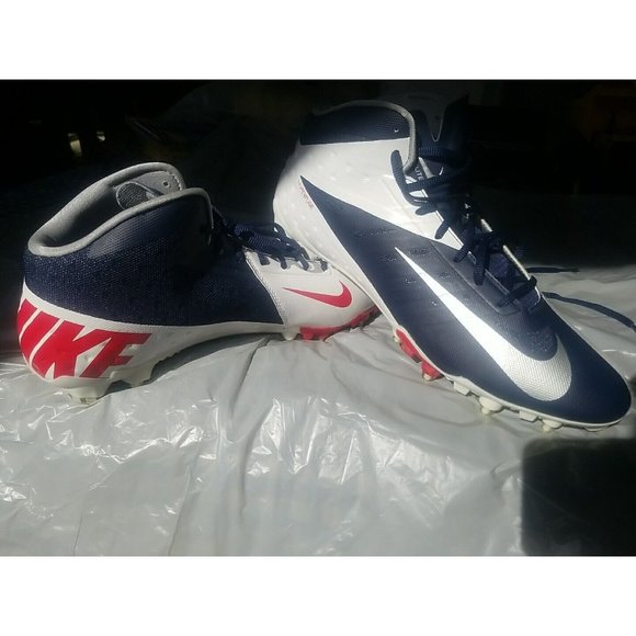 New NIKE Vapor Talon Elite 3/4 TD Molded Football Cleats Navy White Red Mens s15 - Picture 5 of 8